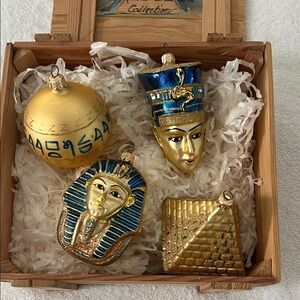 Kurt Adler Komozja Egyptian Collection Glass Boxed Ornaments
